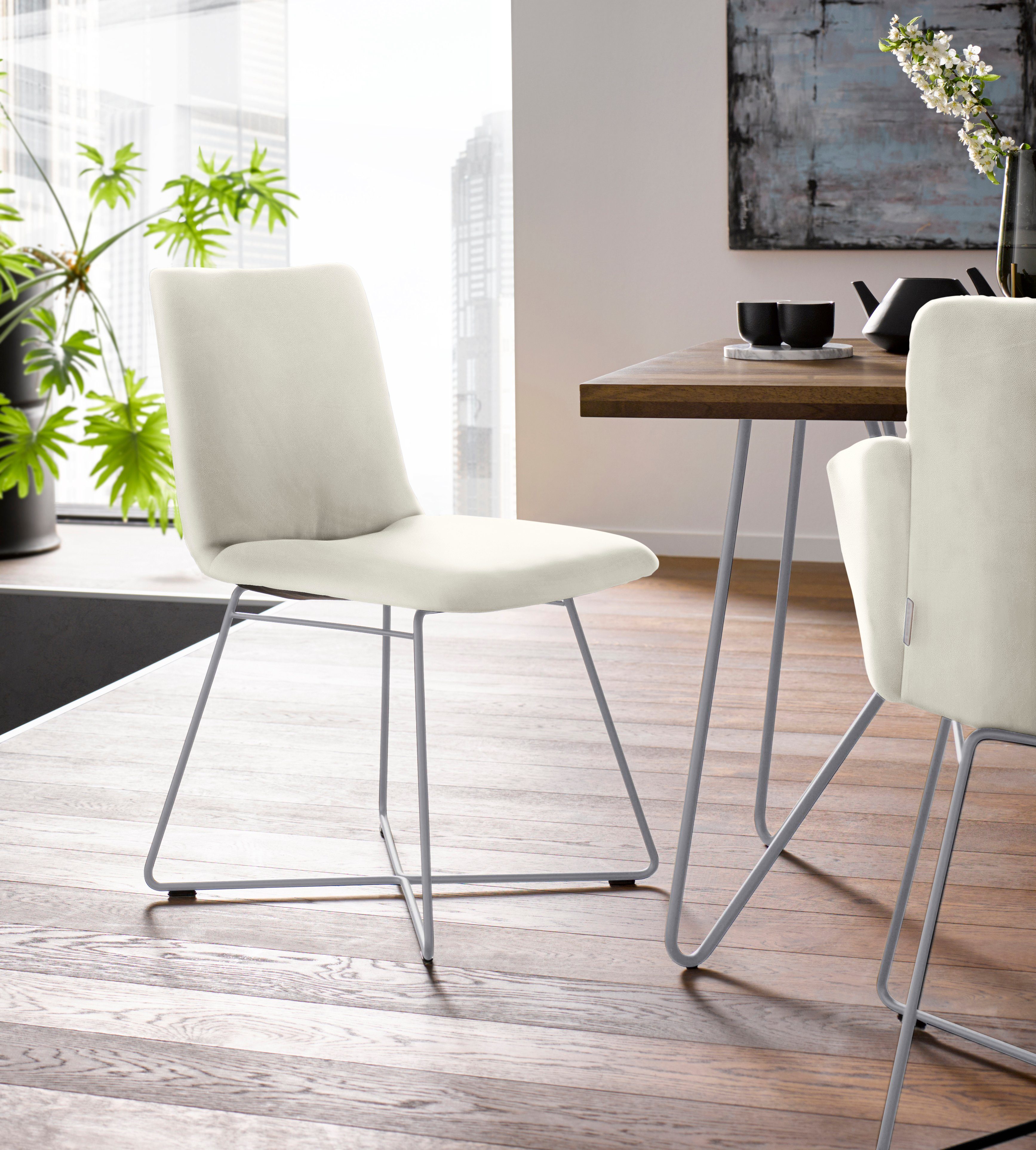 W.SCHILLIG Polsterstuhl jakob, mit Drahtrohrgestell in Silber matt