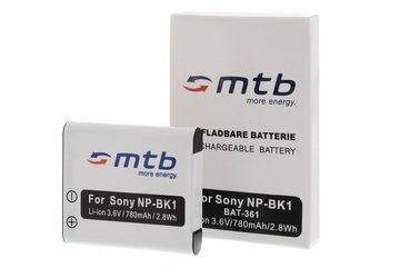 mtb more energy [BAT-361 - Li-Ion] Kamera-Akku kompatibel mit Akku-Typ NP-BK1 780 mAh (3,6 V), passend für: Sony Cyber-shot DSC-S750, S780, S950, S980, W180, W190, W370…