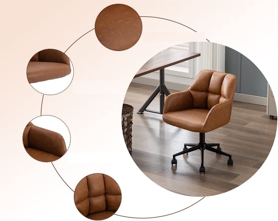 WAHSON OFFICE CHAIRS Bürostuhl Samt/Pu-Leder Bürostuhl Schreibtischstuhl Drehstuhl – Bild 5 von 5