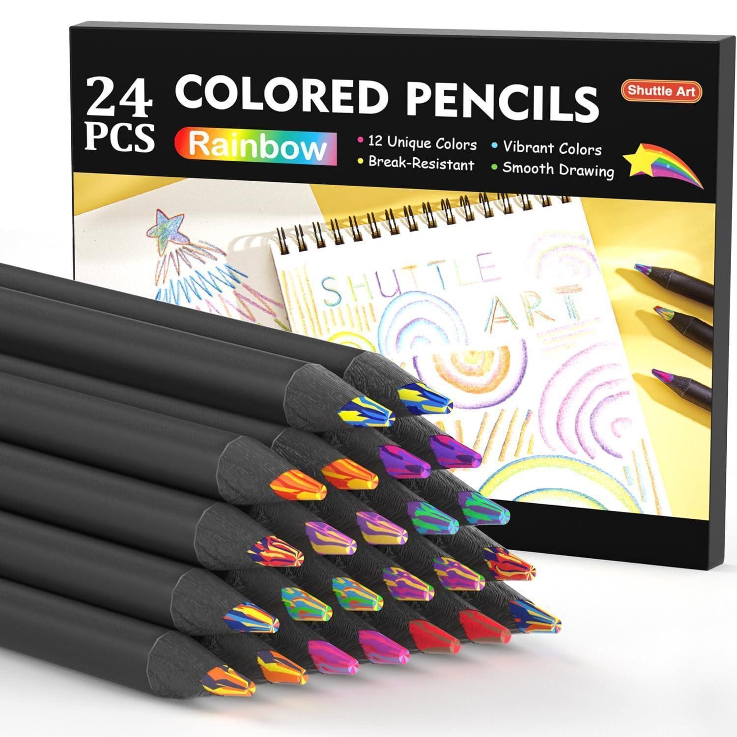 LuxusKollektion Buntstift Regenbogenstifte Jumbo 12 Farben 24er Set