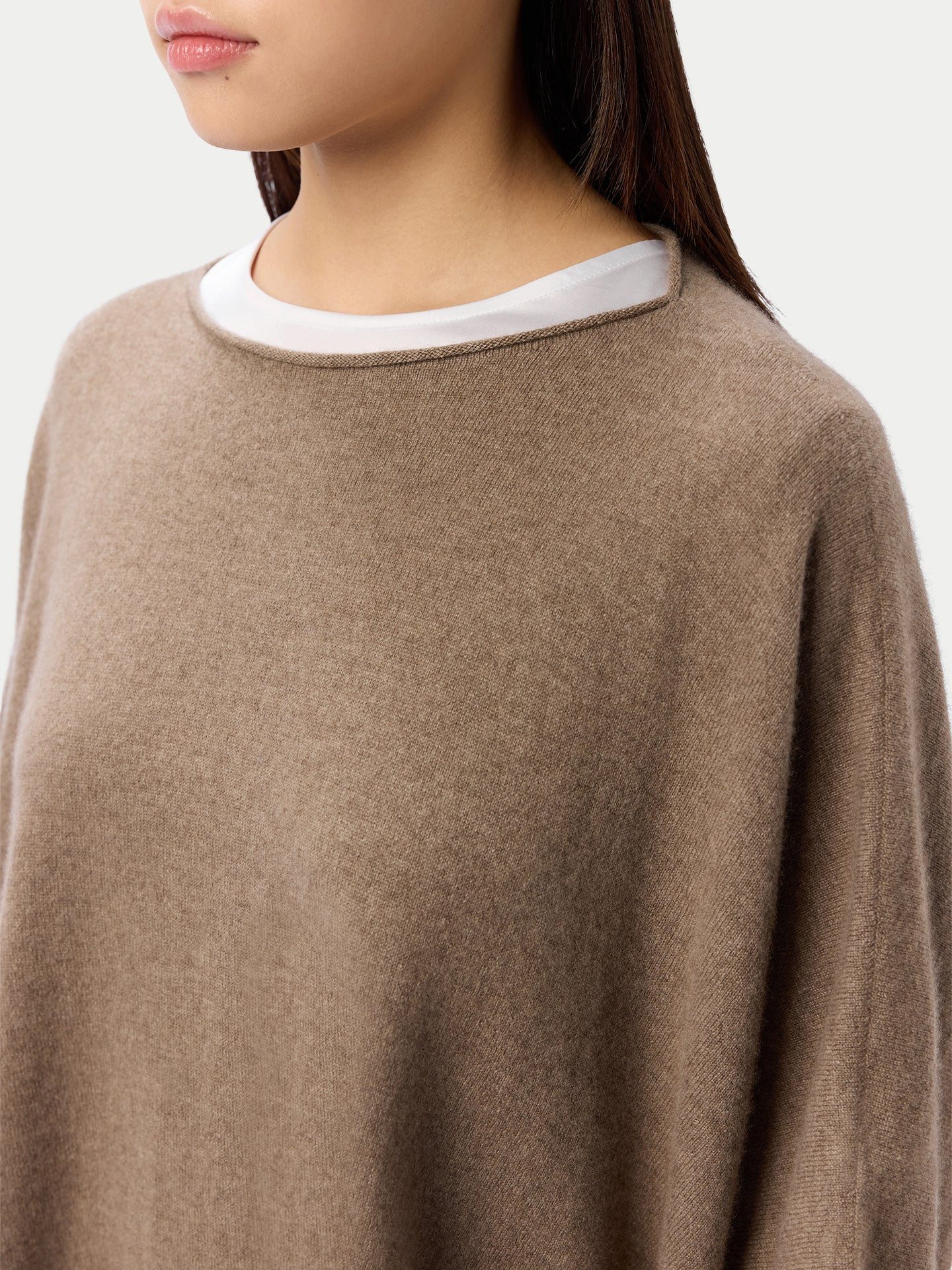 GOBI Cashmere Poncho Timeless Kaschmir-Poncho mit Bootsausschnitt