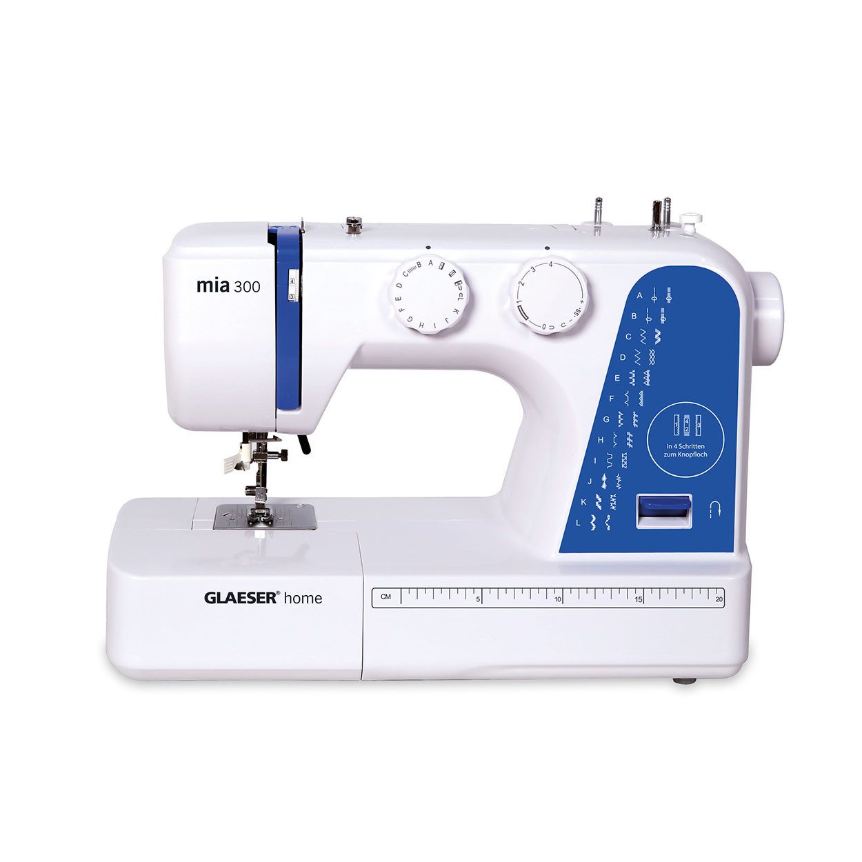 GLAESER home Nähmaschine Nähmaschine easy GLAESER® home mia 300 inkl. Anschiebetisch, 24 Programme – Bild 2 von 5