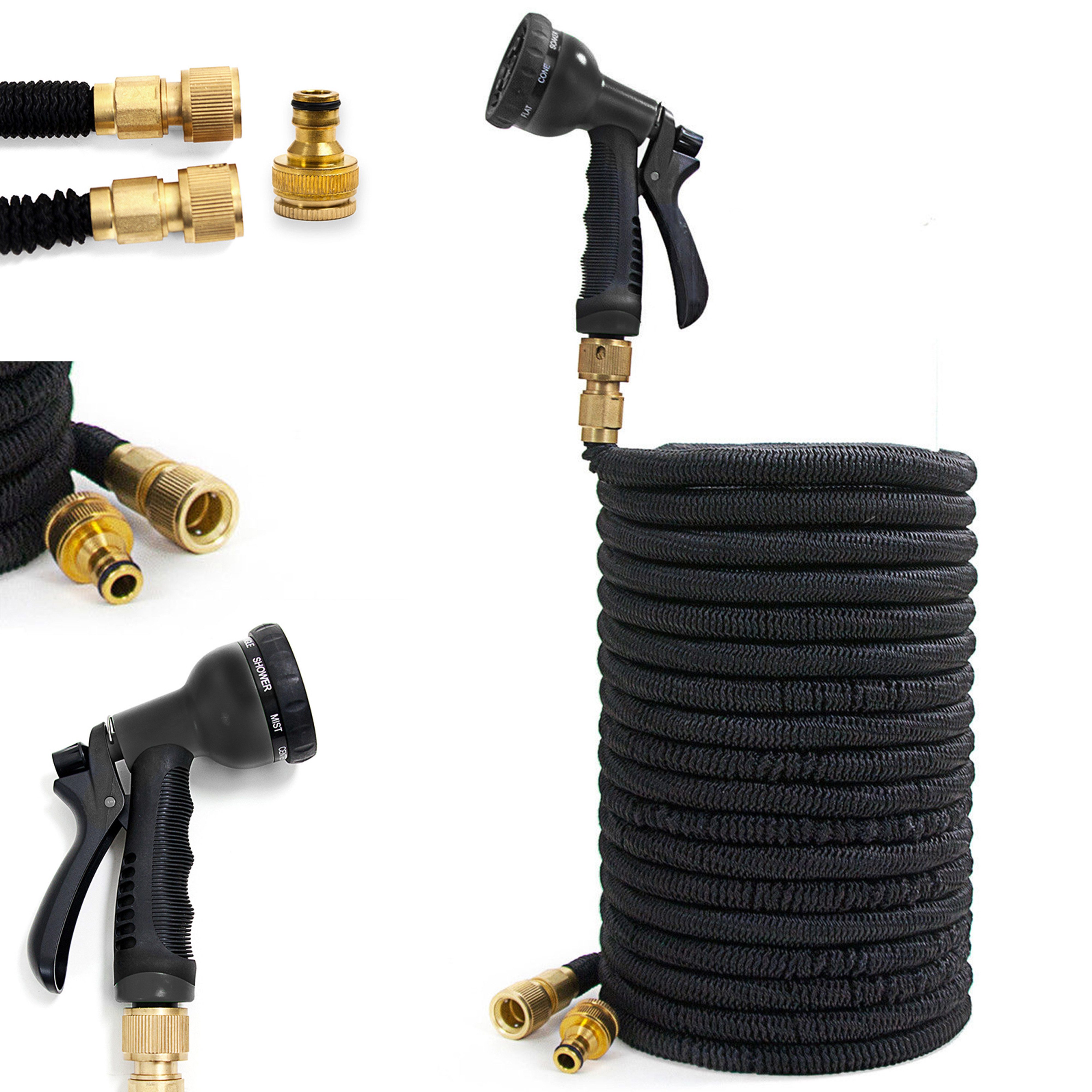 Grafner Gartenschlauch Gartenschlauch dehnbar flexibler Schlauch 1/2"Premium inkl. Brause, dehnbar, flexibel, automatisches ausdehnen