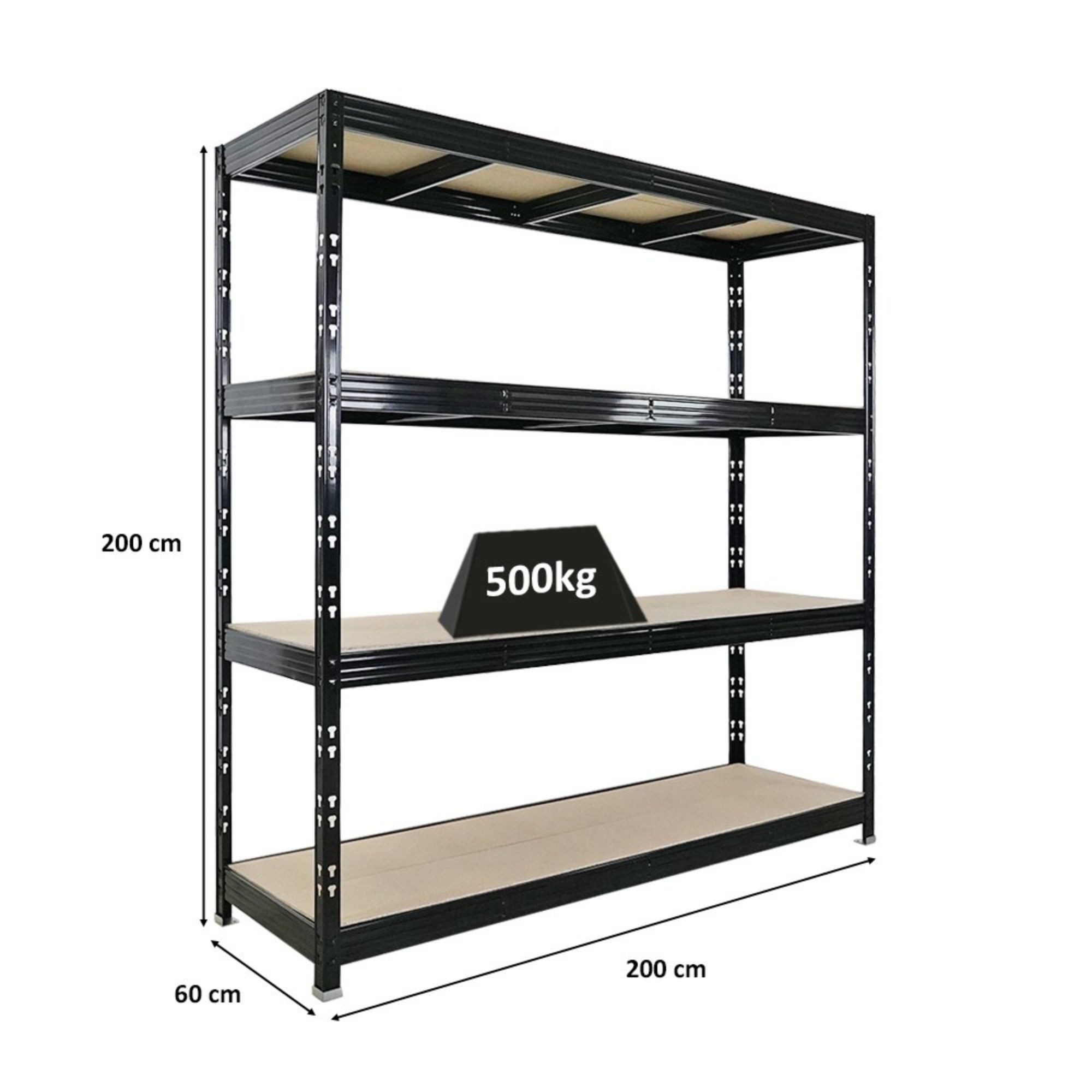 PROREGAL® Schwerlastregal Steckregal Profi-Weitspannregal RHINO bis zu 500kg Fachlast, Stabiles Garagenregal Kellerregal Lastenregal Lagerregal Steckregal – Bild 3 von 5