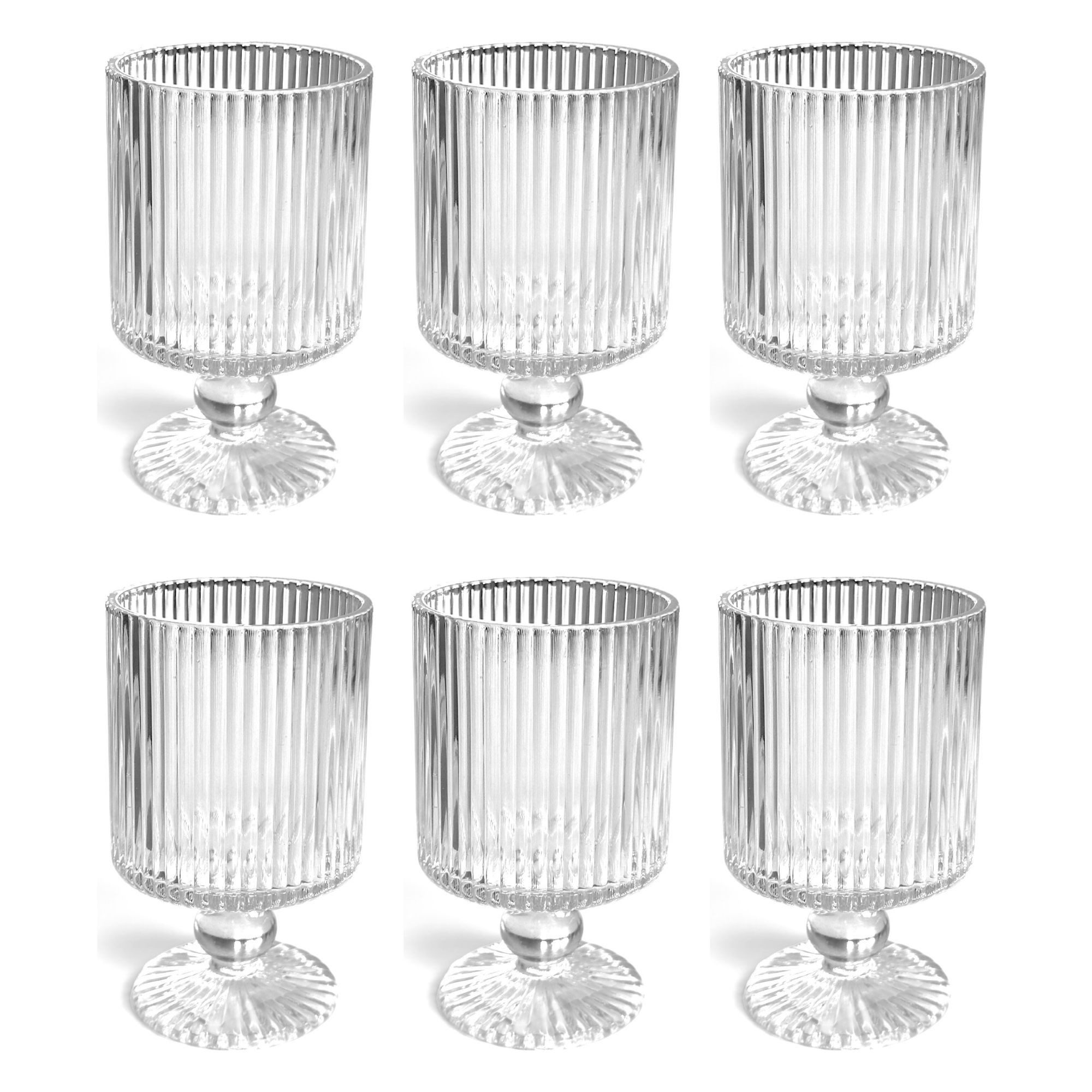 naninoa GmbH Teelichthalter Teelichthalter 6x "Kelch" Ø7 x 12cm. Windlicht Teelichtglas 6 Stück