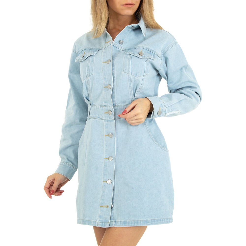 Ital-Design Sommerkleid Damen Freizeit Jeansstoff Sommerkleid günstig online kaufen
