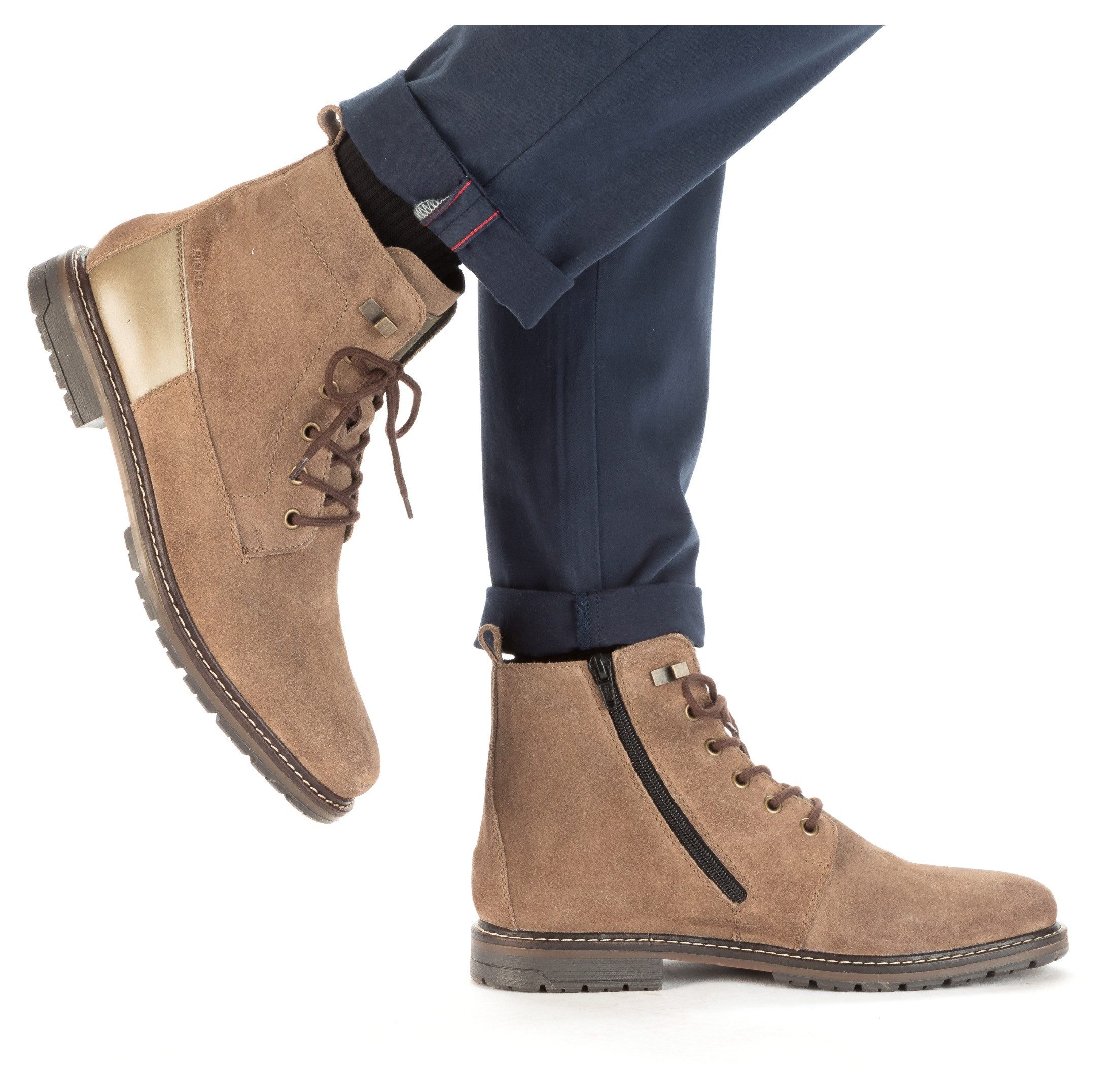 Rieker Schnürstiefelette, Blockabsatz, Schnürboots, Businesschuh mit günstig online kaufen