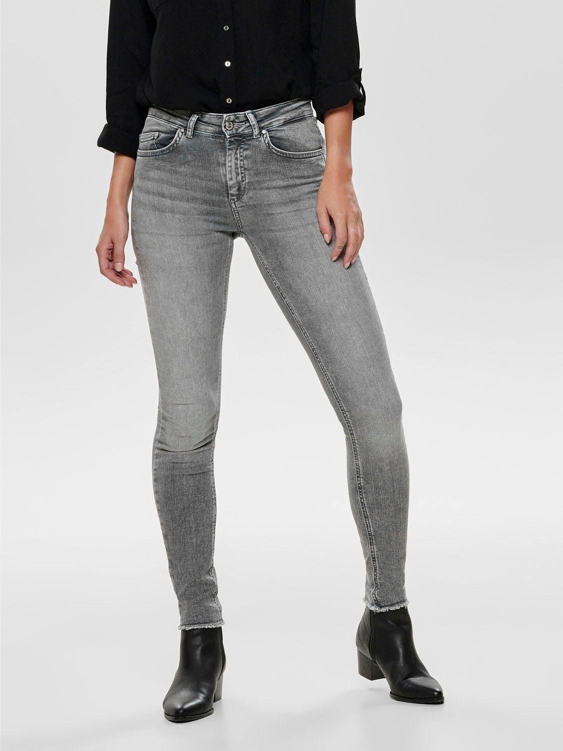 Bund mit für | online Graue kaufen Damen Jeans niedrigem OTTO