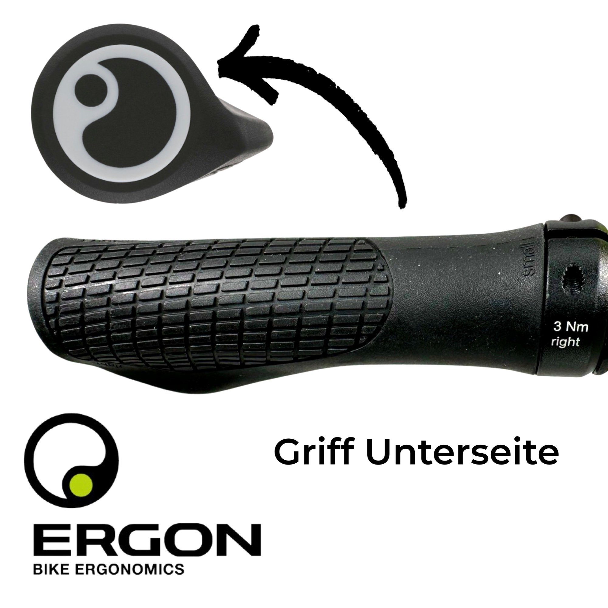 Ergon Fahrradlenker Ergon Fahrrad Griffe GA3-S Slim Fahrrad MTB Ebike Ergo Griffe Schwarz