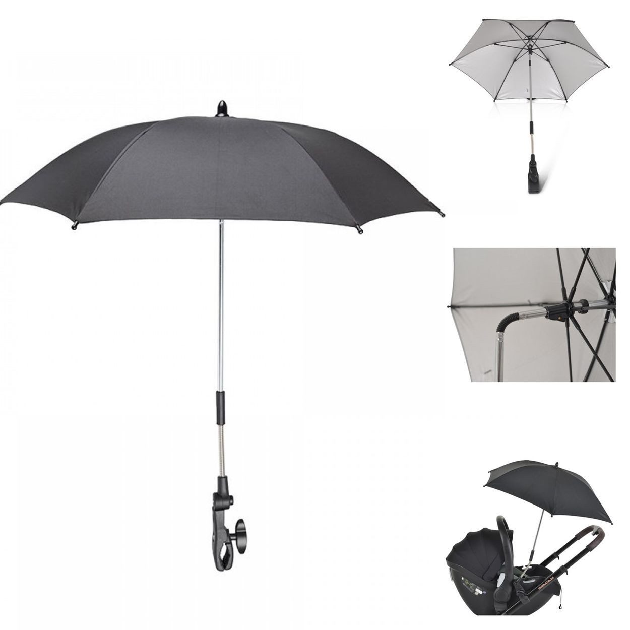 Moni Kinderwagenschirm Kinderwagenschirm Sonnenschirm, universal, Durchmesser 80 cm, UV-Schutz