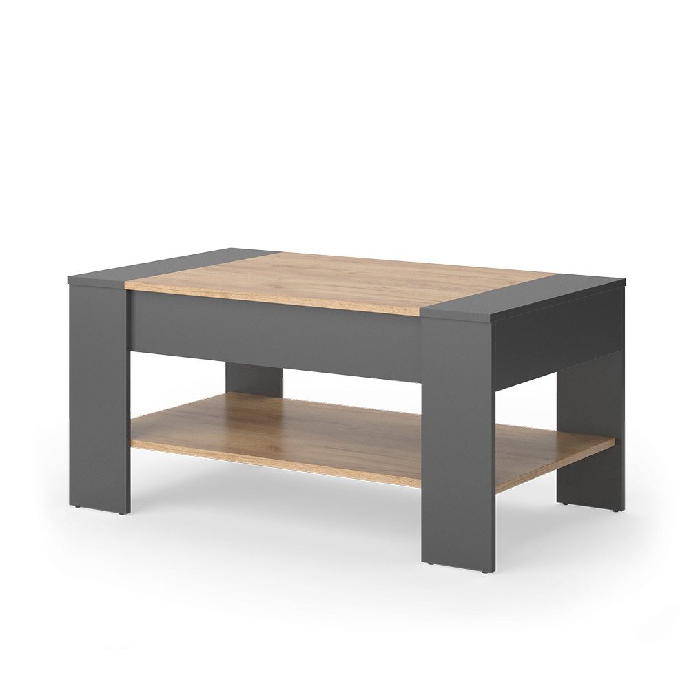 Vicco Couchtisch August, Goldkraft Eiche/Anthrazit, 99.6 günstig online kaufen