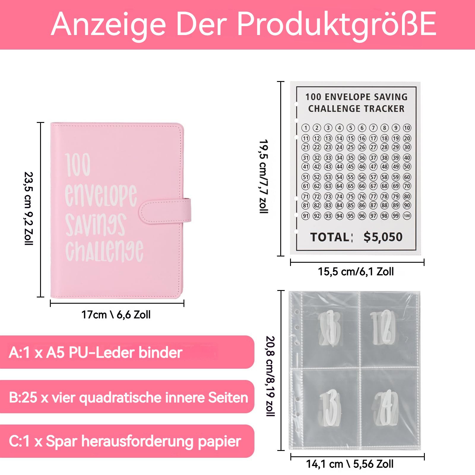 BlingBin Ringbuchmappe Geldsparbinder Budget Planner, 100 günstig online kaufen