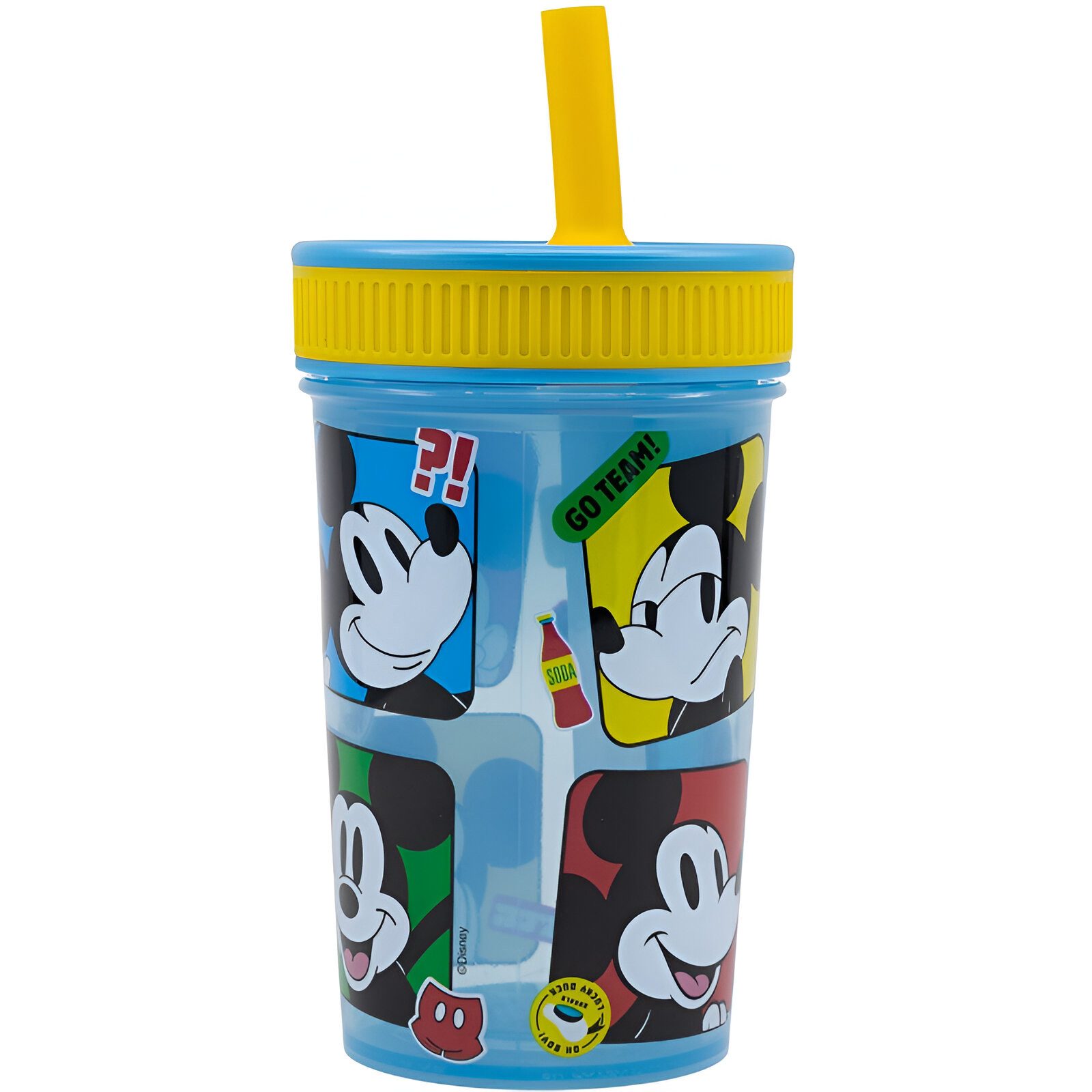 Disney Becher Disney Mickey Maus Kinder Trinkbecher integriertem Halm 465 ml