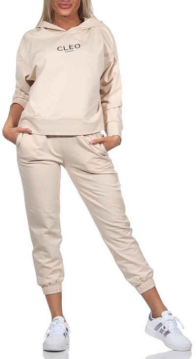 CLEO STYLE Jogginganzug Damen Jogginganzug 62259 Beige