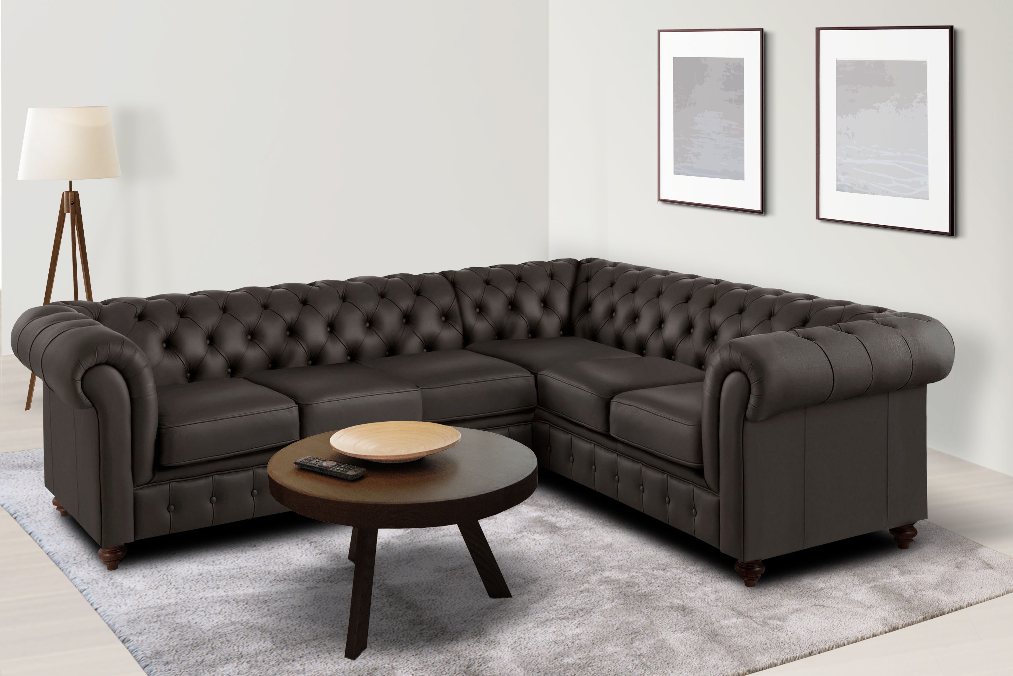 Home affaire Chesterfield-Sofa Chesterfield Ecksofa, auch günstig online kaufen