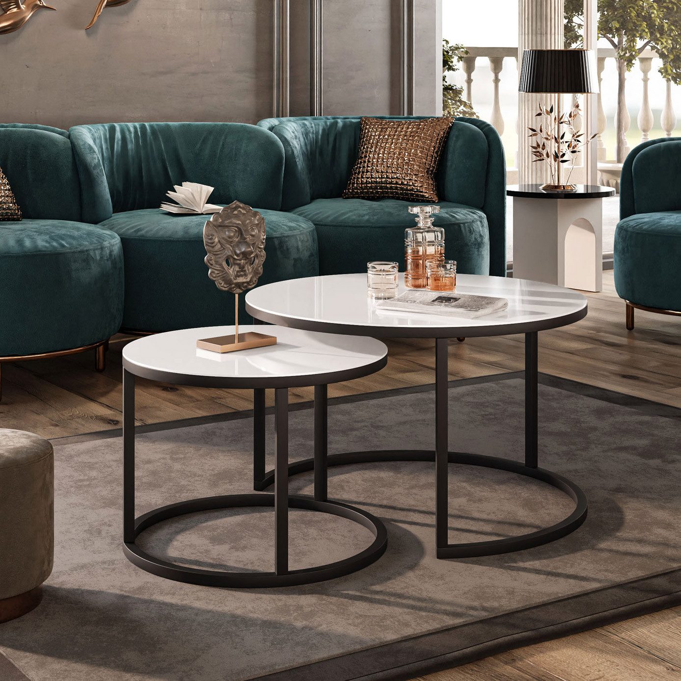 Lookway Couchtisch CIRI 2in1 GLASS mit günstig online kaufen