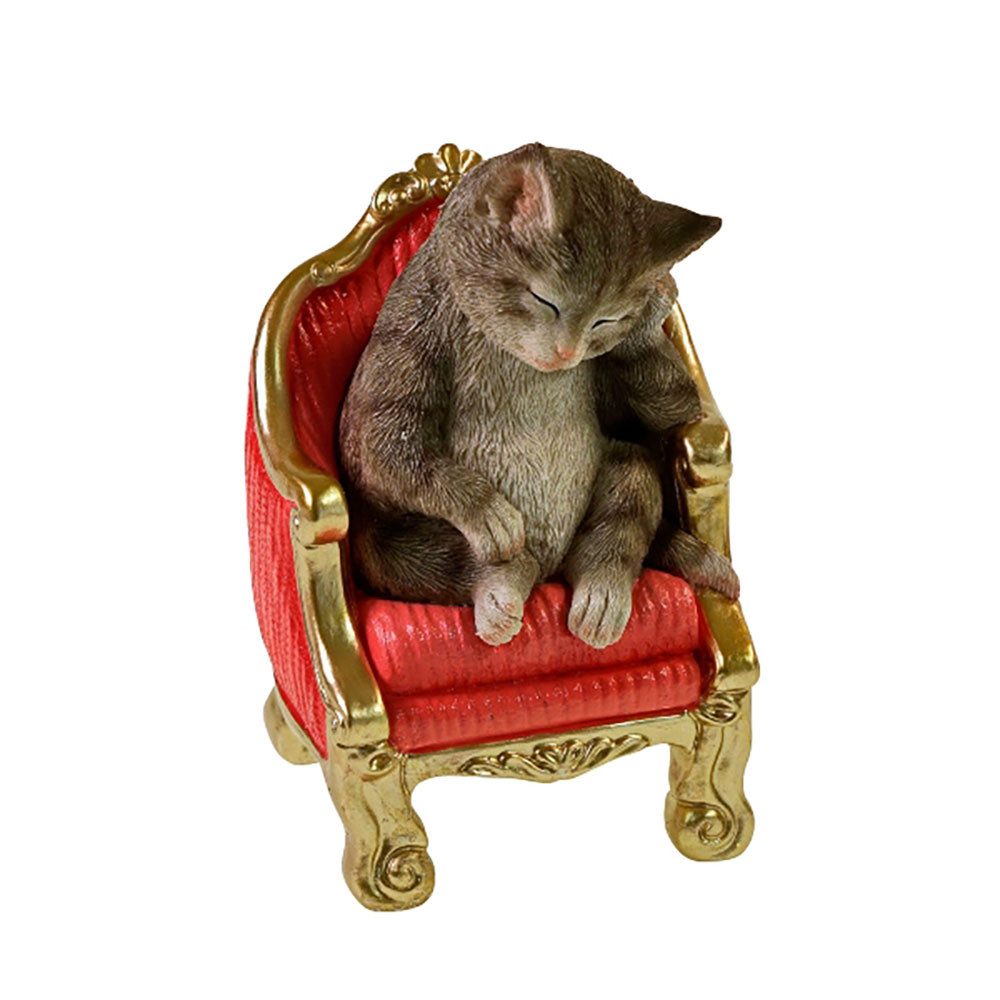 Werner Voß Dekofigur Dekofigur Katze auf Sessel – elegante Tierfigur aus Polyresin 20 cm (1 St)