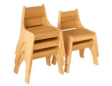 BioKinder - Das gesunde Kinderzimmer Kindersitzgruppe Robin, Sitzgruppe mit quadratischem Tisch und 2 Stapelstühlen