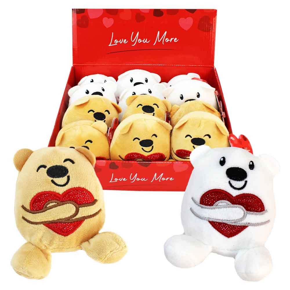 PMS Kuscheltier 12 Stück Kuscheltier Bär mit Herz Mini im Display (12-St)