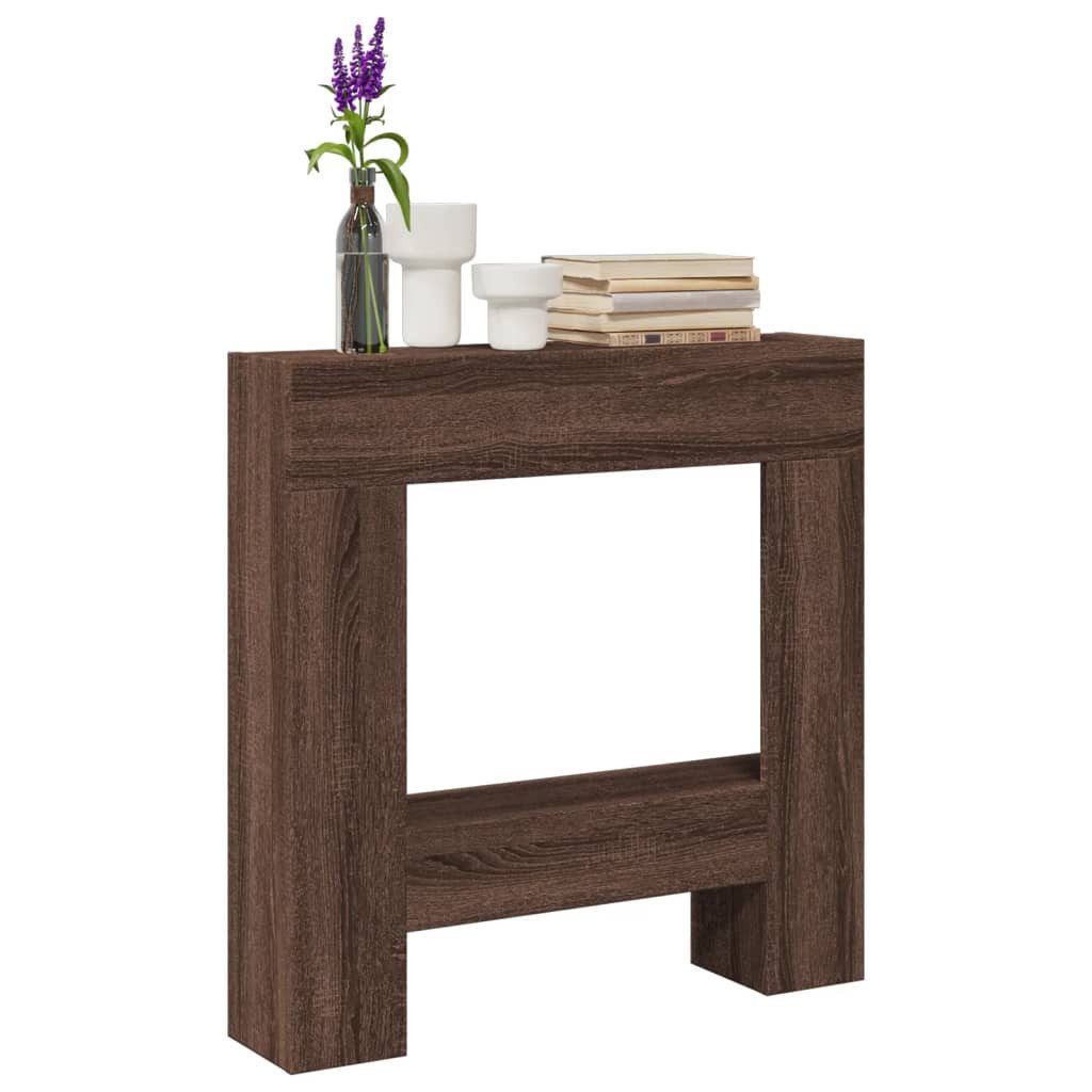 vidaXL Kaminumbauschrank Kaminumrandung Braun Eichen-Optik 81x18x82 cm Holzwerkstoff