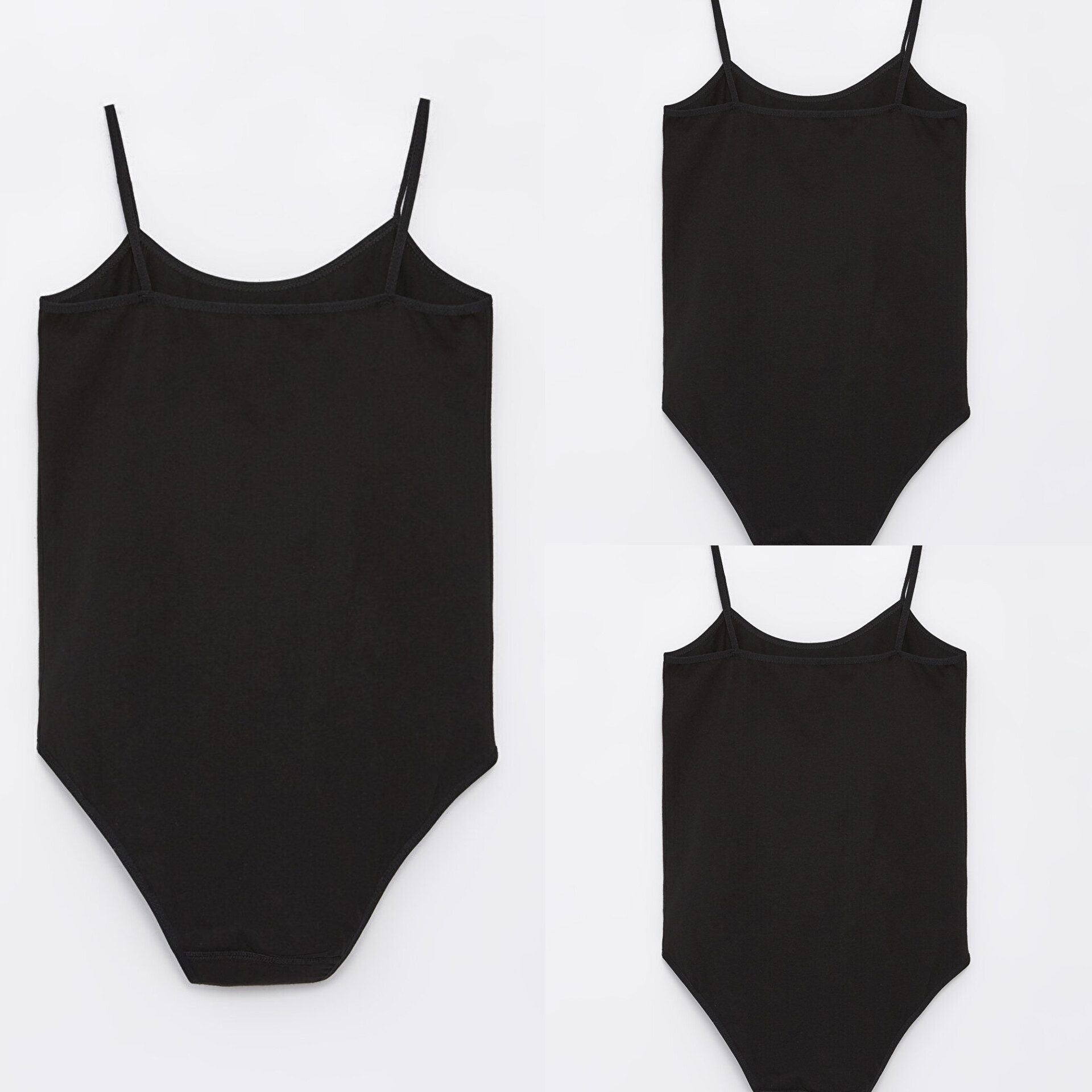 Feelline Body 3er Pack Damen Trägerbody Spaghettiträger - mit Hakenverschluss (Basic Body, Unterwäsche, 3er Pack) Hakenverschluss im Schritt, elastisch, atmungs – Bild 2 von 3