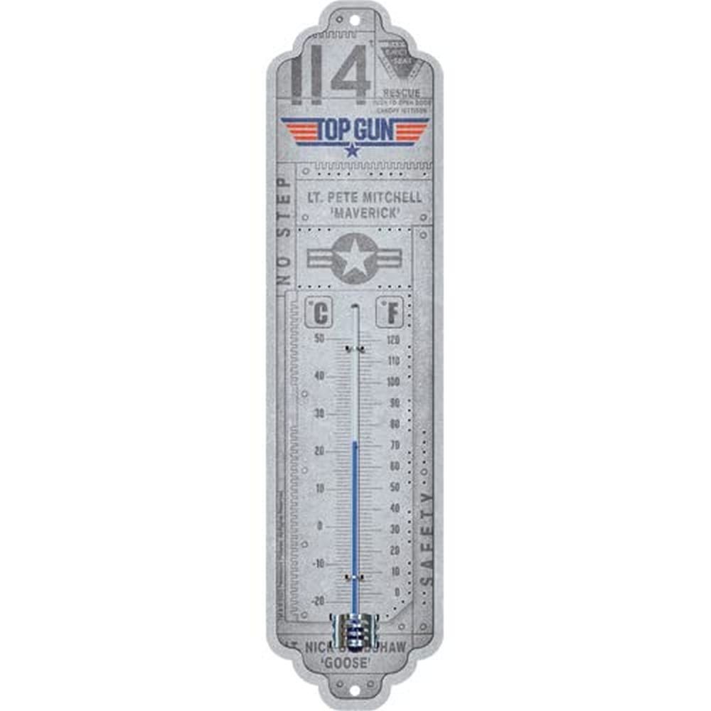 Raumthermometer Retro Metall-Thermometer Innen Analog - Top Gun - Aircraft Metal