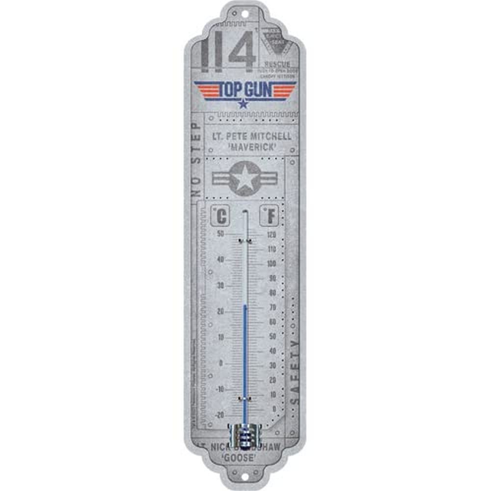 Nostalgic-Art Raumthermometer Retro Metall-Thermometer Innen Analog - Top  Gun - Aircraft Metal