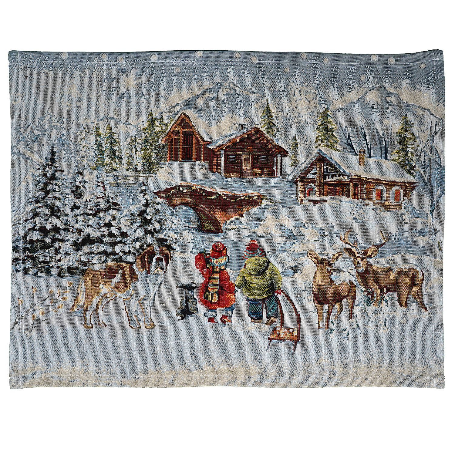 texpot Tischdecke mit Druck Weihnachtsdorf Advent Winterdekoration Weihnachten (1-tlg)