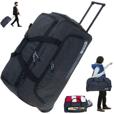 Spear Bags Trolley Cruiser Reisetasche 85 L 68 cm Trolly mit Schultergurt, Reise Tasche Rollen Schuhfach Damen Herren + Koffergurt