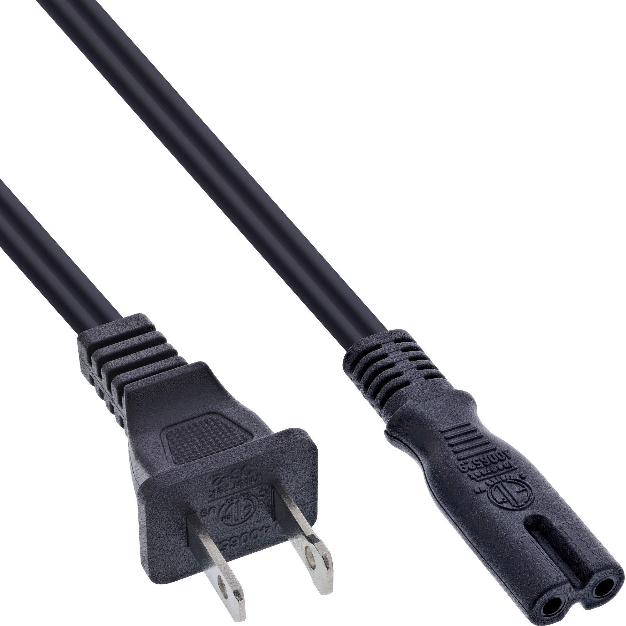 Inline InLine® Netzkabel, Netzstecker USA auf Euro 8 C7 Stecker, 0,5m Stromkabel