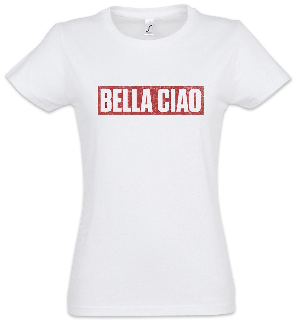 Print-Shirt Bella Ciao Damen T-Shirt Bank Money Cash Überfall Professor Casa Heist