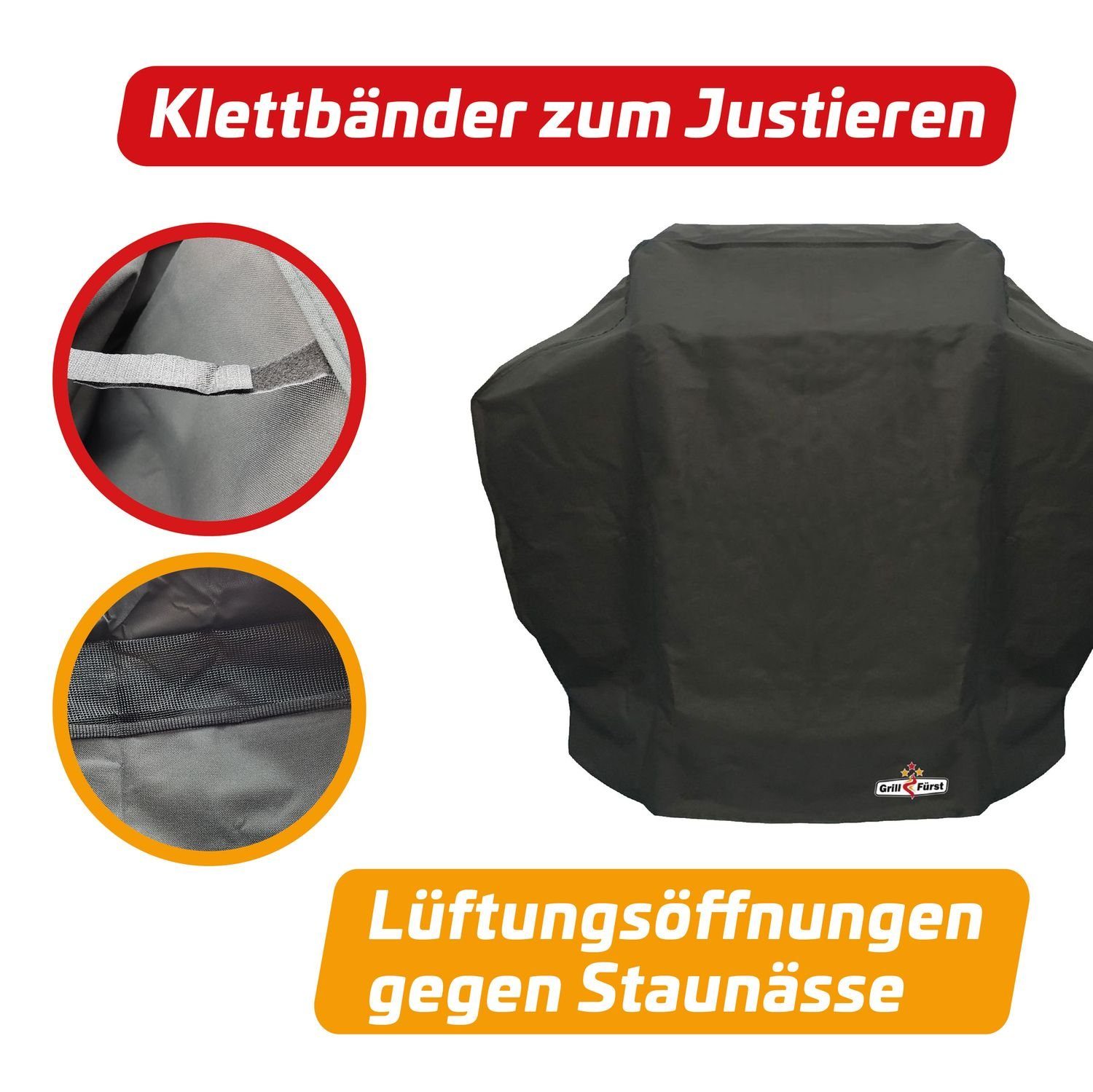 Grillfürst Grillabdeckhaube Grillfürst Abdeckhaube / Schutzhülle 141 x 66 x 123 cm für Broil King Monarch 390, 340, 320 / Rösle Videro G4 / Landmann Triton 4, Triton 3 / Napoleon Rogue 425 und SE, Rogue 365, Triumph 495 /Outdoorchef Dualchef 315 G, 325 G, S 325 G
