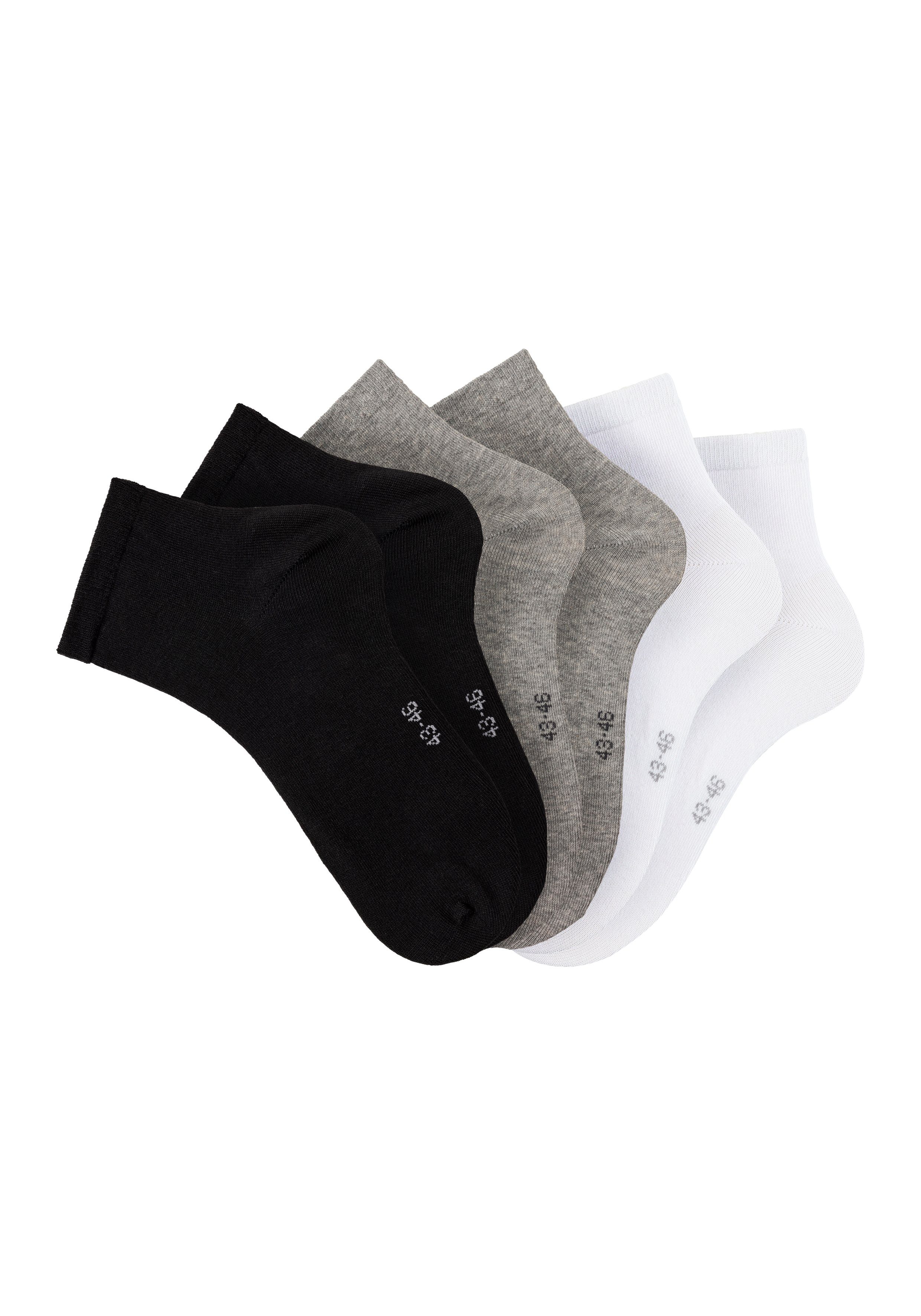 Bench. Kurzsocken Herren Sportsocken, Laufsocken Atmungsaktive Baumwolle (Packung, 6-Paar, Quarter Socks Gr. 35-38 bis 43-46) mit eingestricktem Markenlogo im B – Bild 2 von 5