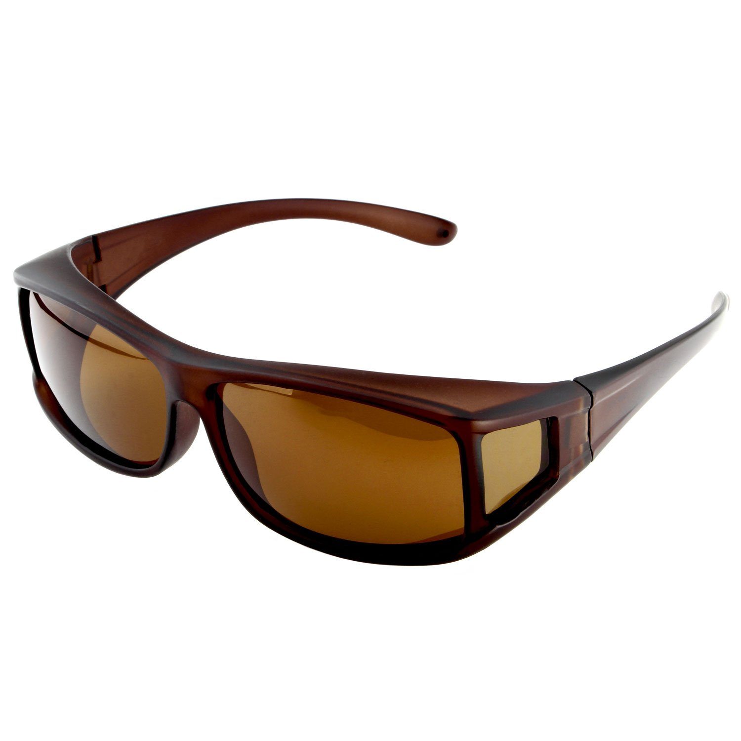 ActiveSol SUNGLASSES Sonnenbrille Überziehsonnenbrille Classic für Herren polarisierte, UV 400 Braun Matt