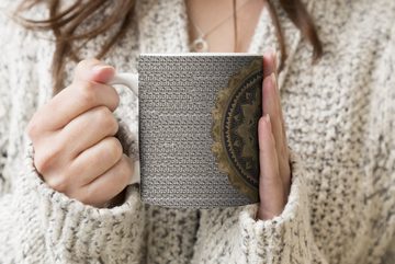 MuchoWow Tasse Mandala - Blume - Gold - Luxus - Bohème, Keramik, Kaffeetassen, Teetasse, Becher, Teetasse, Geschenk