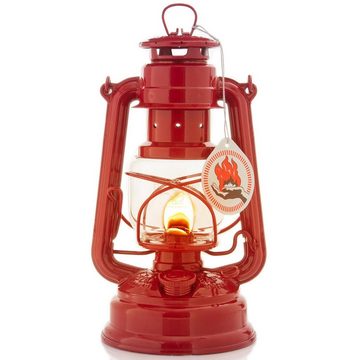 Feuerhand Outdoorkerze Sturmlaterne 276 inkl. Reflektorschirm (Spar-Set, 2-tlg., 1 x Lampe + 1 x Schirm), Farbe: Ruby Red, pulverbeschichtet