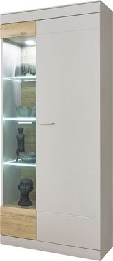 INOSIGN Vitrine SCARA mit Applikation Zinneiche Dekor, Breite 90 cm, mit Softclose-Funktion