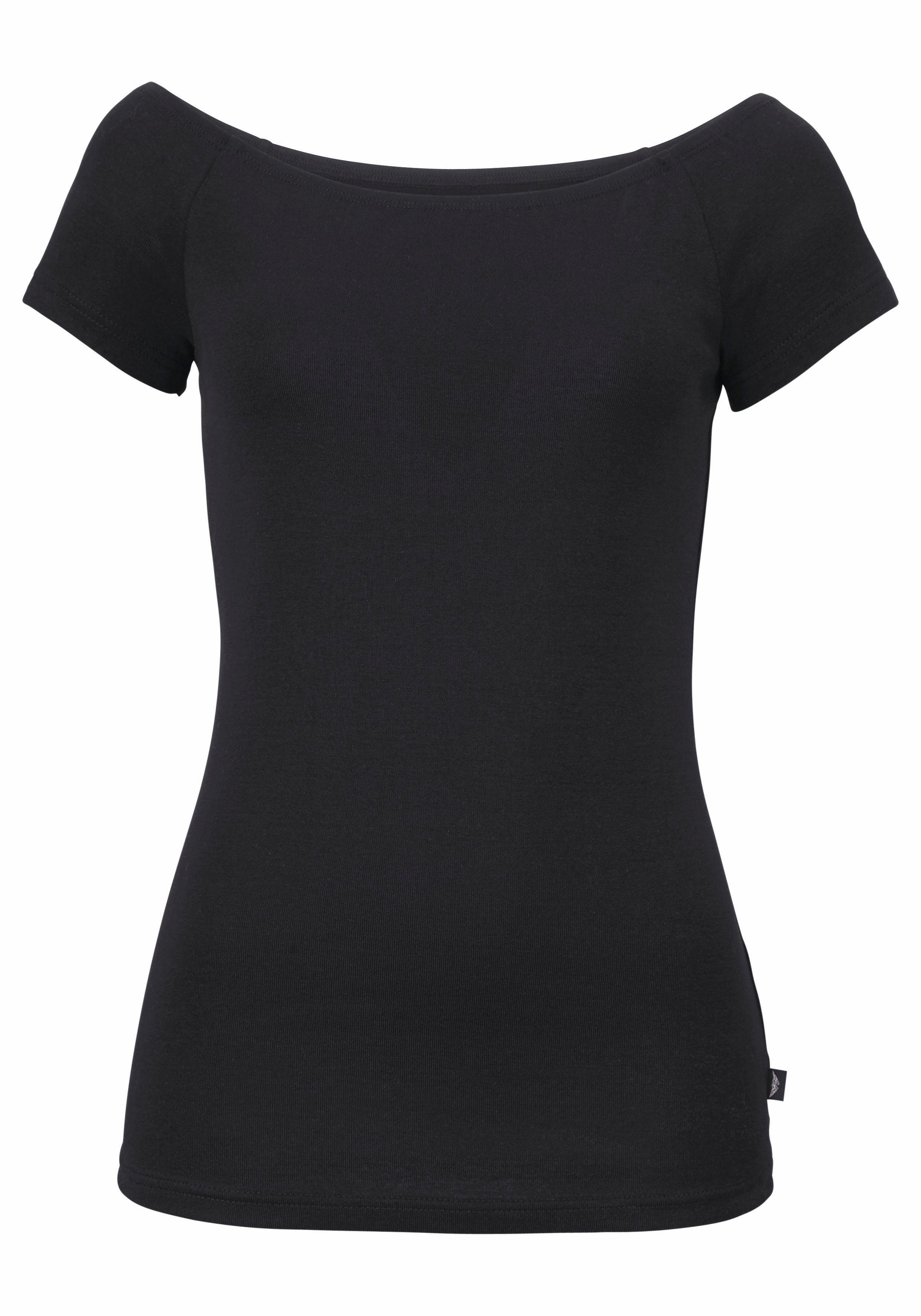 schwarz Arizona variabel Off-Shoulder tragbar Carmenshirt