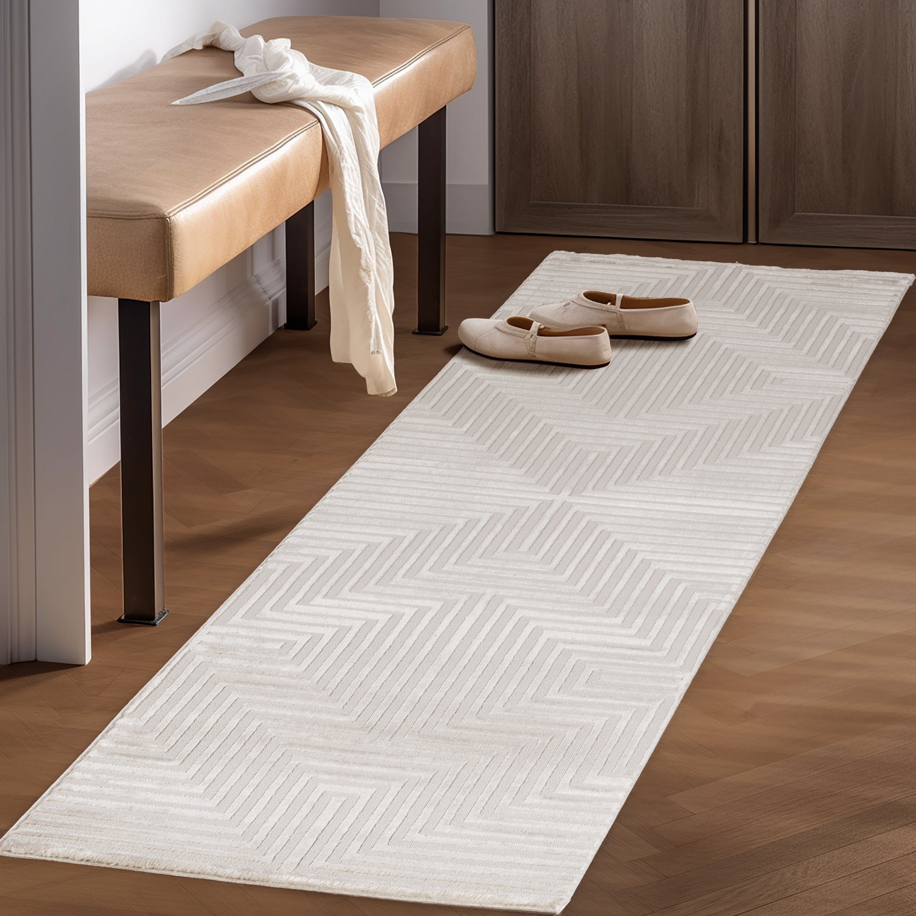 SIMPEX24 Kurzflor-Bettumrandung Geometrisch Design, Höhe 12 günstig online kaufen