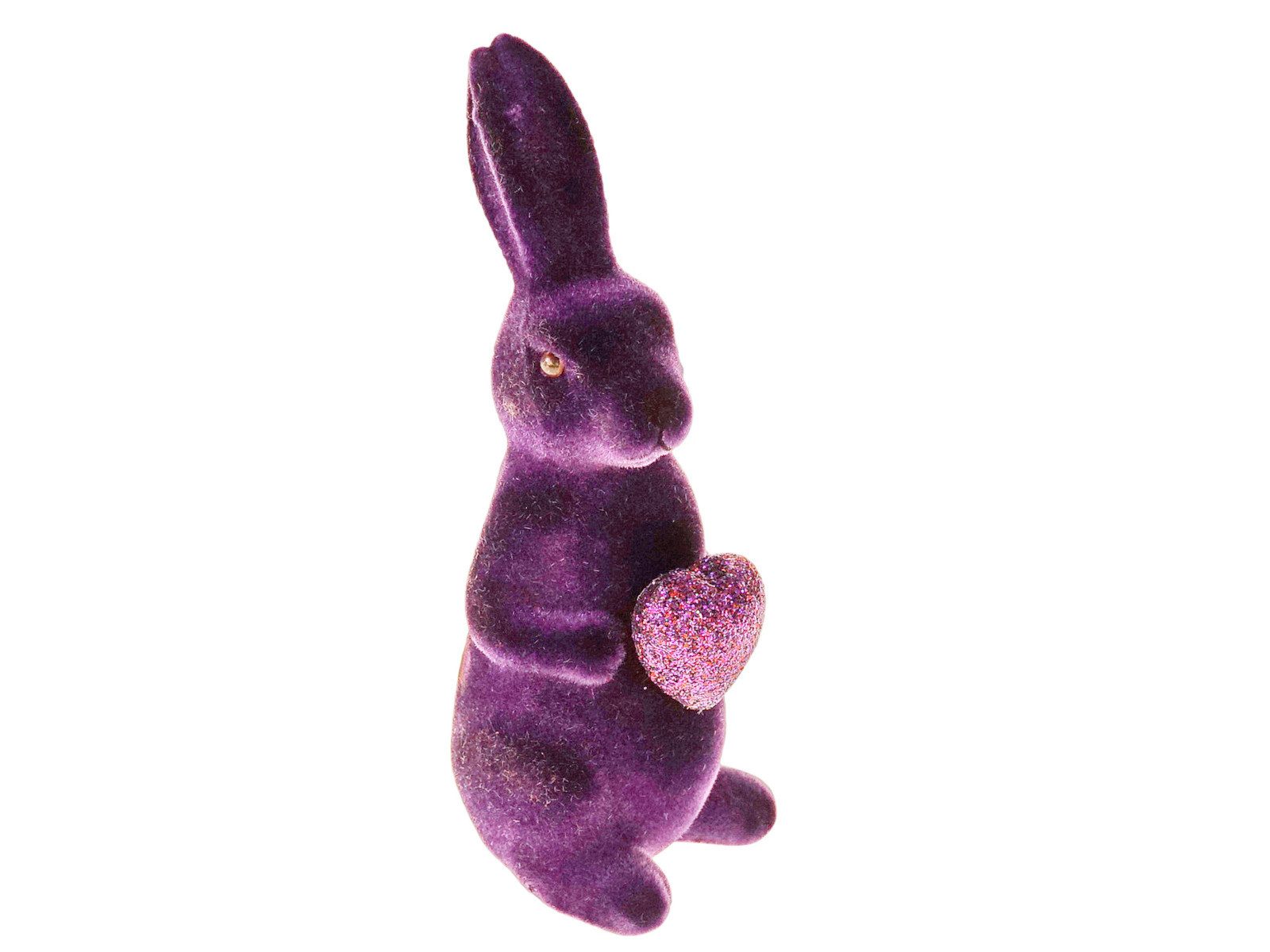 Werner Voß Dekofigur Hase mit Herz lila 5,5x6x13 cm