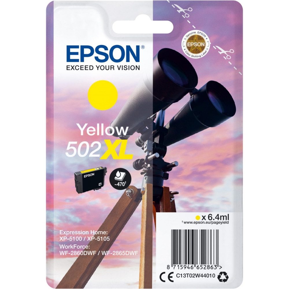 Epson Epson 502XL Tintenpatrone gelb für Drucker. Tintenpatrone (Brillante Druckqualität)