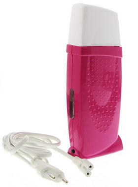 Kosmetex Körperrasierer Kosmetex Waxing Set Roll On, 6x Warmwachspatronen Honig Kit, Waxing Gerät in Pink, 100 Vliesstreife