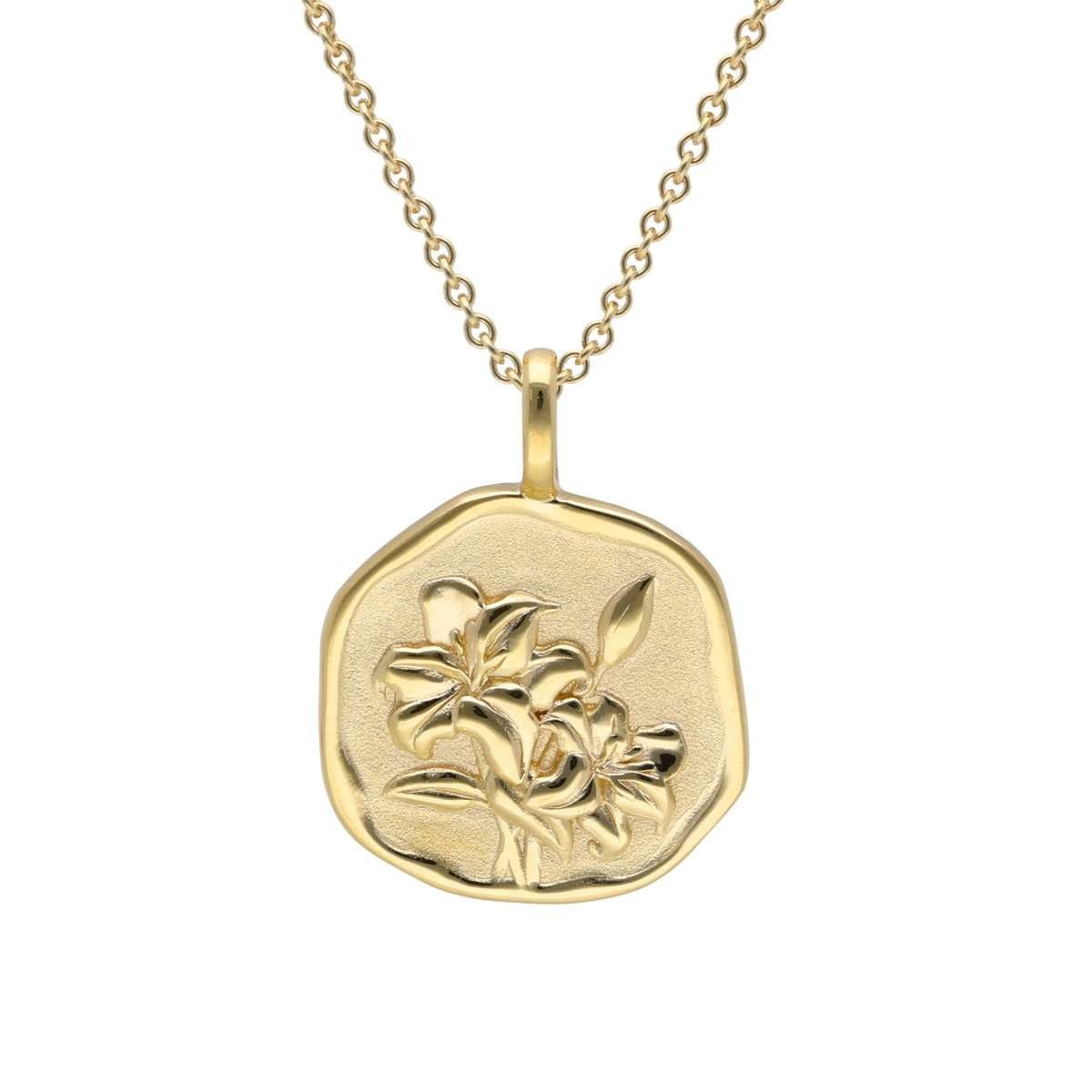trendor Kette mit Anhänger 68002-05, mit Monatsblume Mai 925 Silber Vergoldet