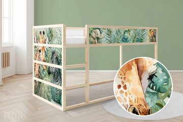 Unik Nordic Möbelfolie IKEA Kura Bett­aufkleber Set - Dschungel 2-Sticker-Set Unten, (Set, 2St.}, Für die angebene Anzahl an Flächen zugeschnitten), selbstklebend, exakte Maße, wiederablösbar