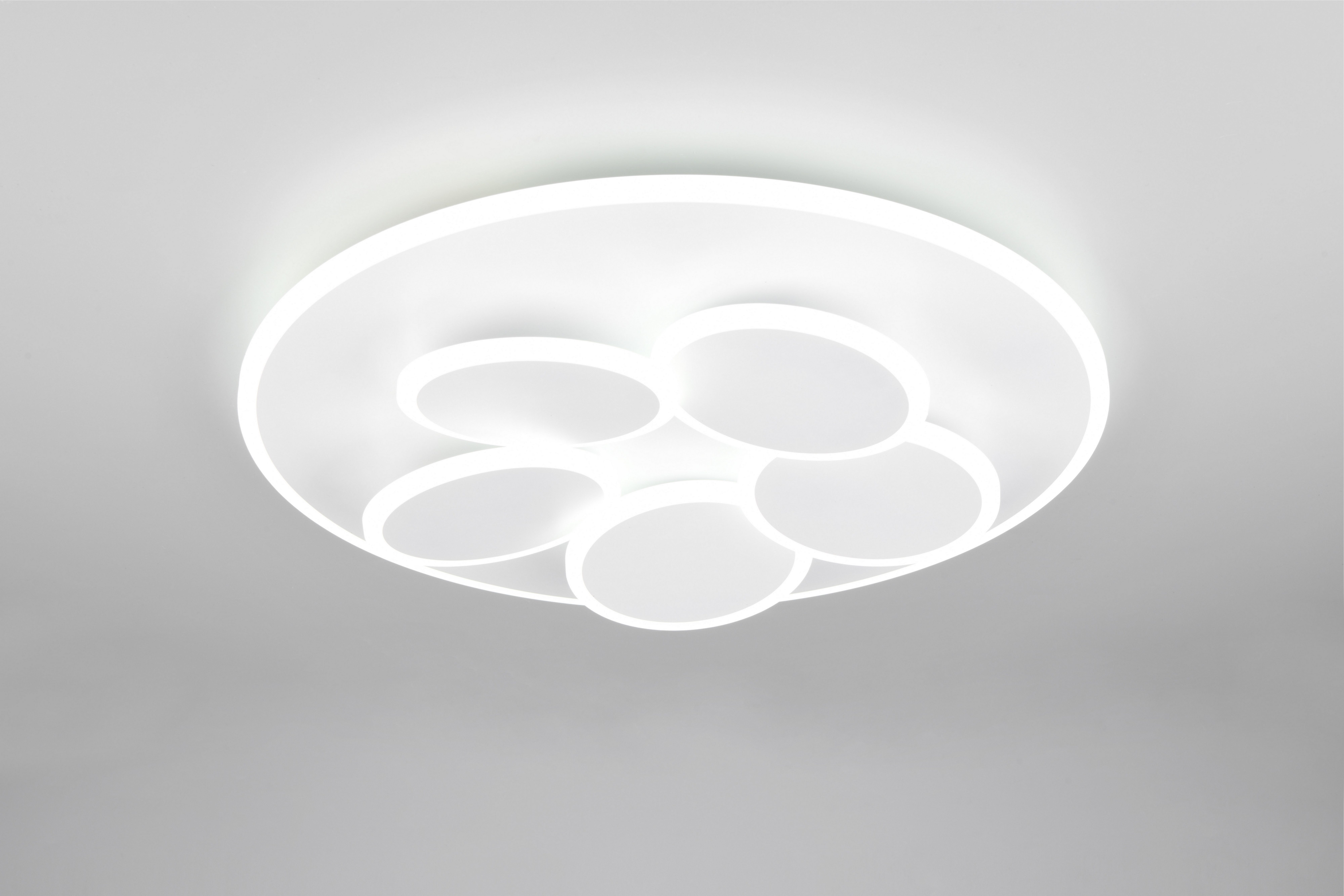TRIO Leuchten LED Deckenleuchte MANDALA, LED Deckenlampe mit Fernbedienung, dimmbar CCT Nachtlicht, Dimmfunktion, LED fest integriert, warmweiß - kaltweiß, Memory- und Timerfunktion 4200 Lumen warm- bis kaltweiß 2700-6500K 35W