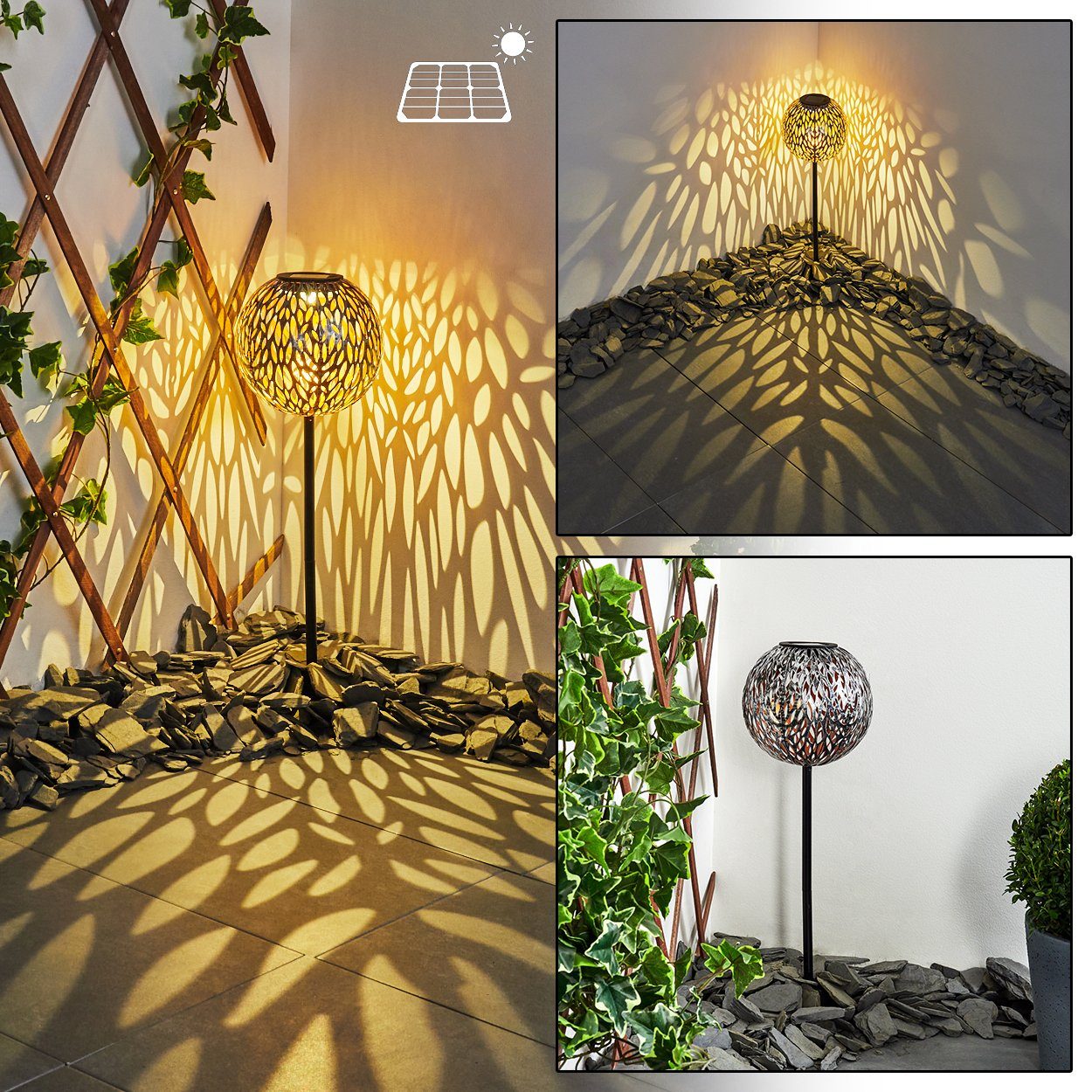 hofstein LED Solarleuchte LED Solar Aussen Hof Garten Lichteffekt Beleuchtung Kugel Lampen