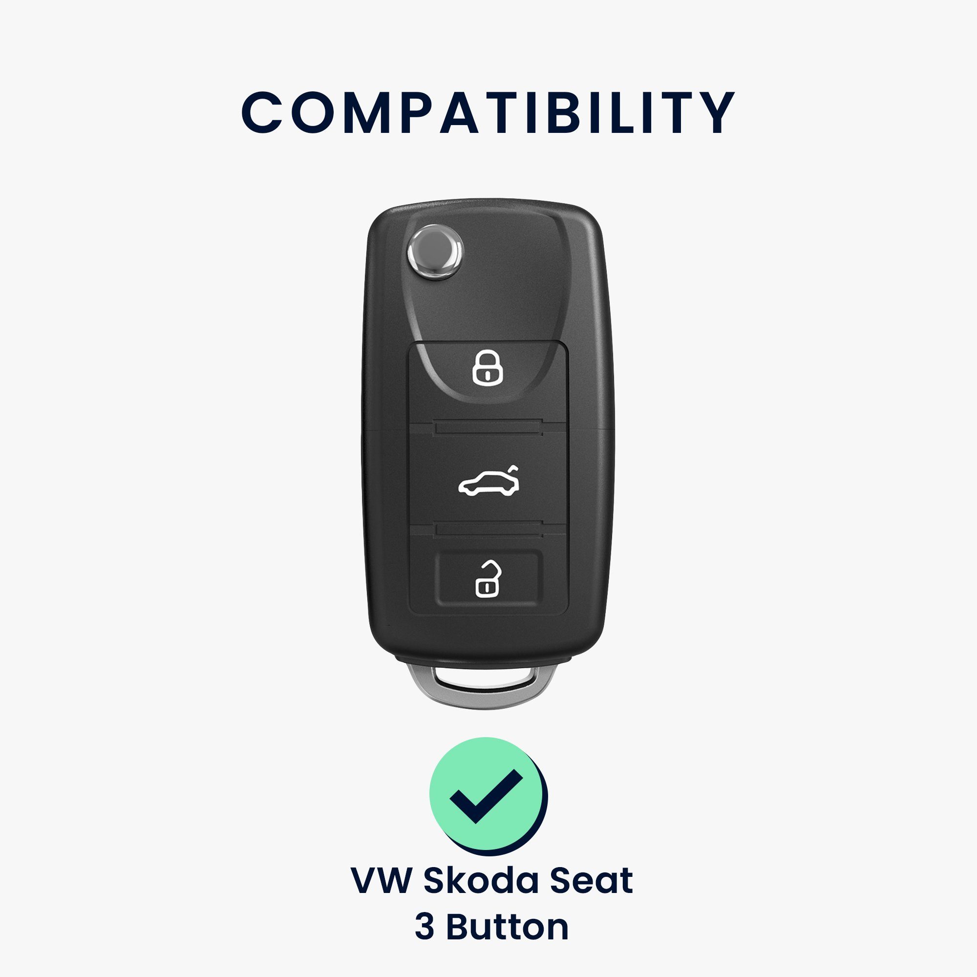 Weiß Skoda kwmobile TPU Seat, Autoschlüssel Schlüsseltasche für VW Hülle Schlüsselhülle