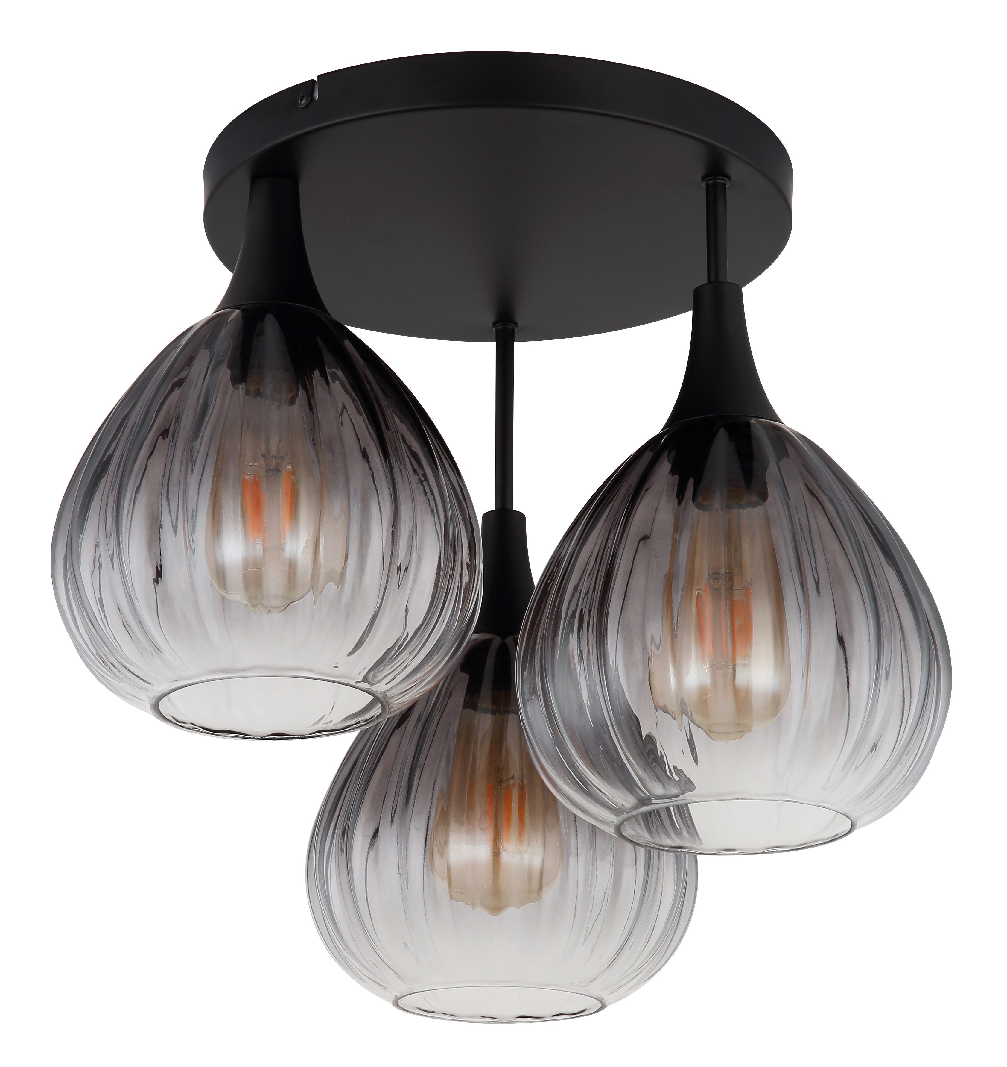 GLOBO LIGHTING Deckenleuchte OLSEN, ohne Leuchtmittel, Deckenlampe/Glas rauchfarben/klar verlaufend/Wohnzimmer