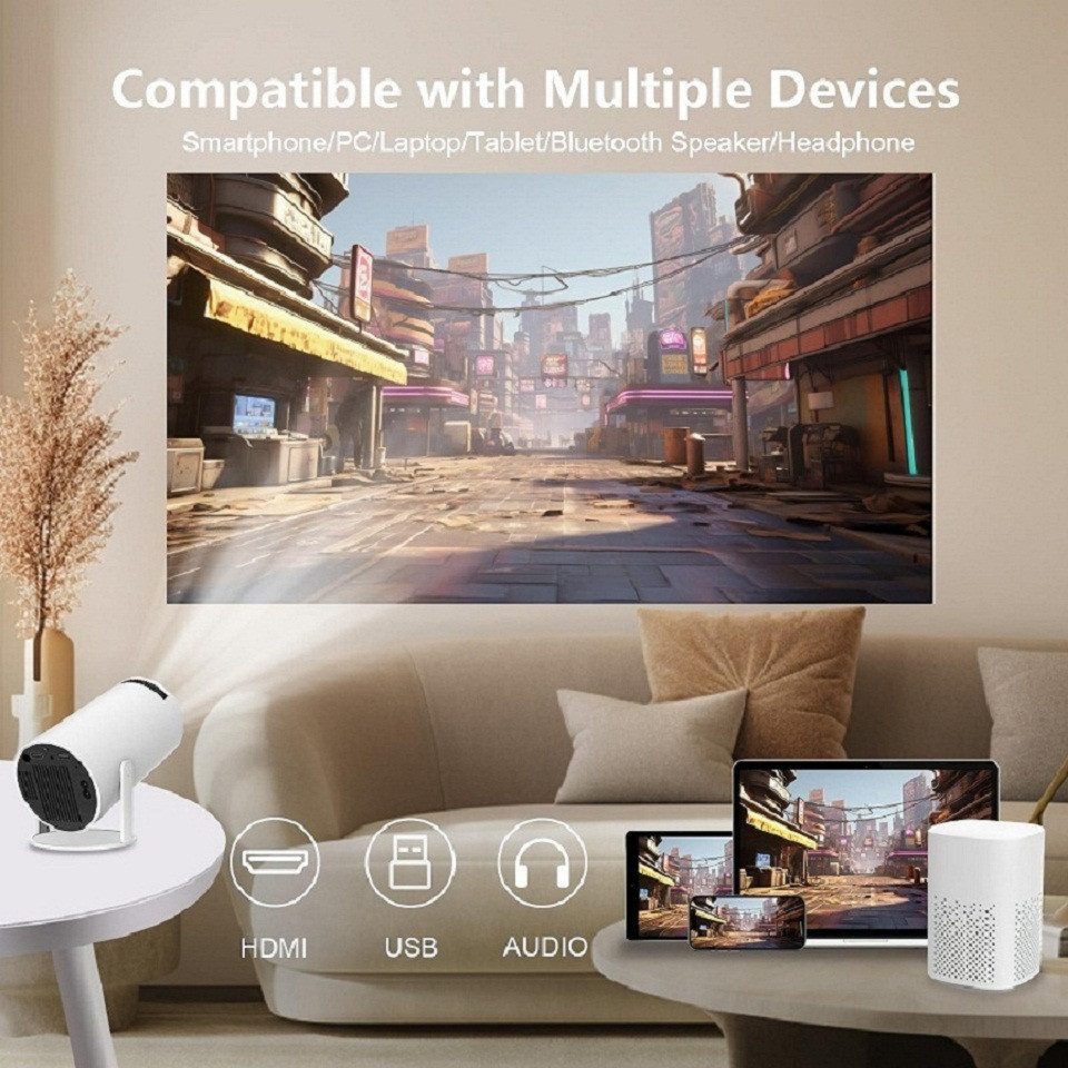 ANTCOOL HY300 Pro Android 11, WIFI6, BT 5, Projektor Mini-Beamer Mini-Beamer LED-Beamer (1500:1)