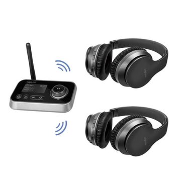 LogiLink Bluetooth 5.0 Audiosender und Empfänger Bluetooth-Adapter, Geräte mit Bluetooth ausstatten, 2 Kopfhörer koppeln, schwarz